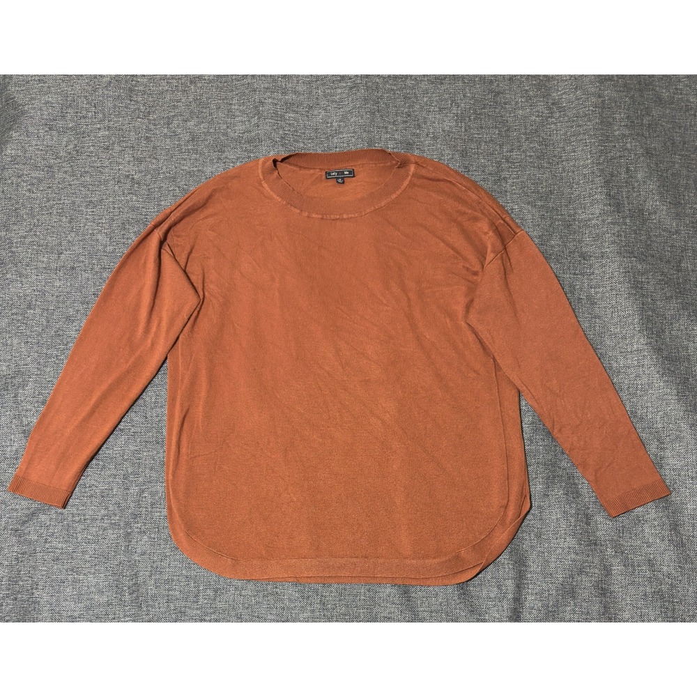 Lety & Me Womens 1X Sweater Rust Orange Crew Neck W2135SX